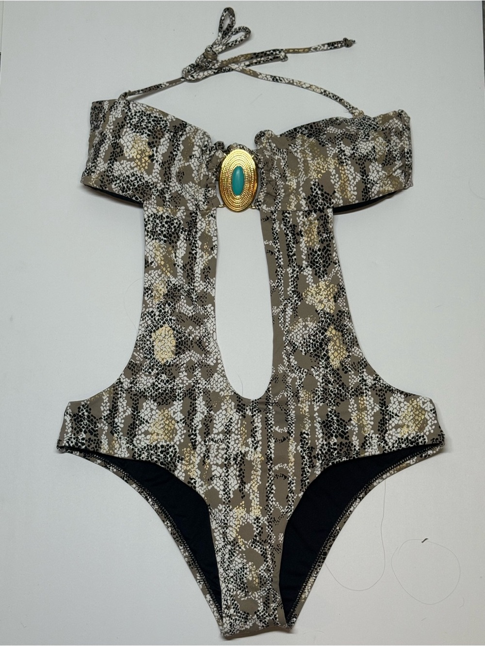 OnadadeMar - Snake Print One Piece Signature Embellished Luxury Collection